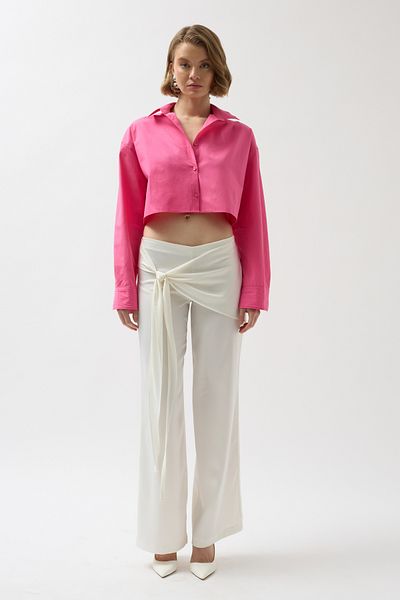 Black Fashion Cămașă oversize crop fucsia