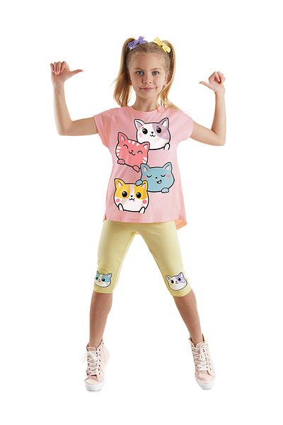 Denokids Macskák nyári tunika és leggings szett lányoknak