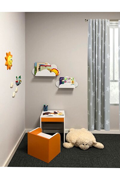 PROMODÜL رف حائط على شكل سحابة مونتيسوري - رف كتب لغرفة الأطفال - تصميم مزخرف...