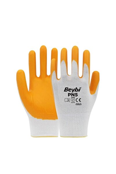 Beybi Pn5 Polyester Örme Nitril Kaplı Sarı Iş Eldiveni