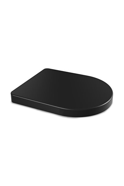 AQUA BAGNO Zero Yavaş Kapanan Klozet Kapağı, Mat Siyah, Duroplast