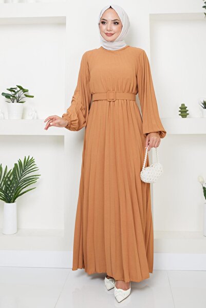 hafsamina Φόρεμα Taba Aerobin - Ζώνη και πλισέ HM2339