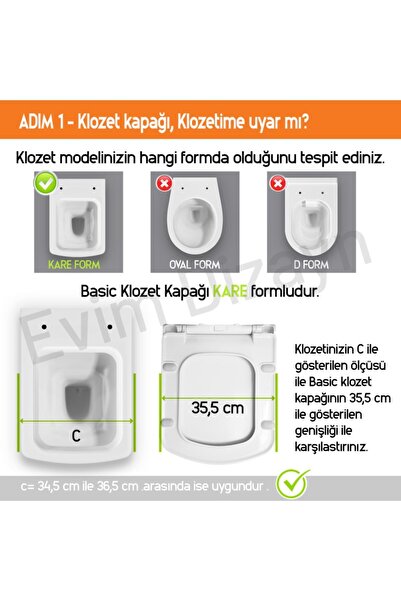 AQUA BAGNO Basic Yavaş Kapanan Klozet Kapağı - Duroplast