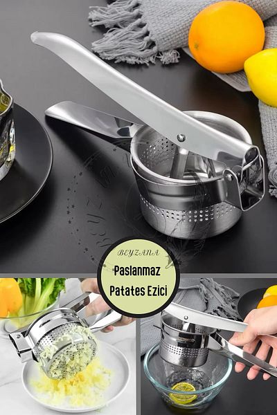 AKDAG HOME Stainless Steel Potato Masher with Large Chamber |   Potato Masher Puree