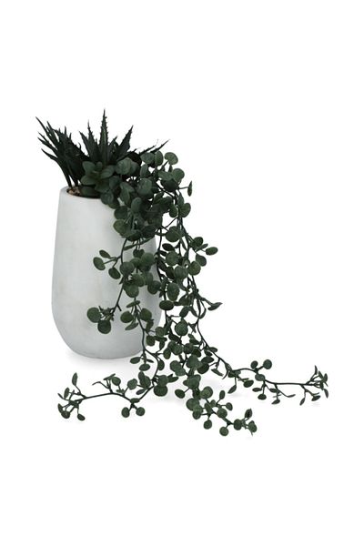 Atmosphera Lightweight Realistic Flat Base Compo Artificial Plant with Vase