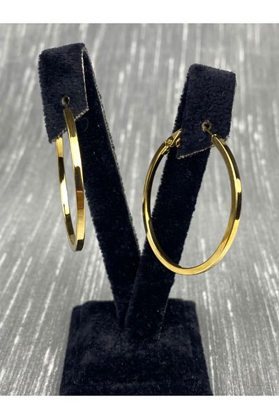 Brethils Ajda Hoop Earrings Match Cut Tarnish Resistant Guaranteed Shipped in Steel Gift Box