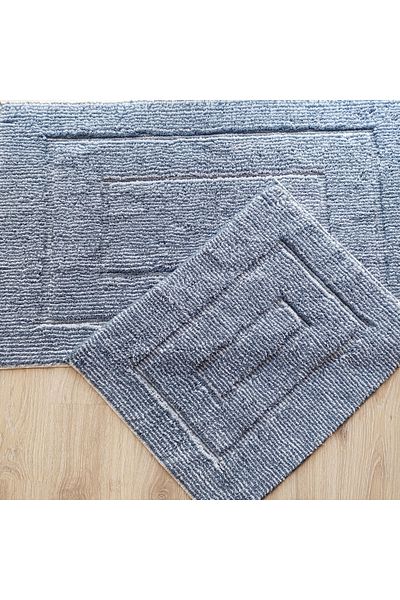 BARANO YUSSİ Πατάκι μπάνιου 2 τεμαχίων με πλαίσιο Anthracite