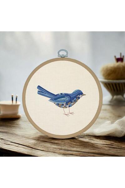 riyaz Kuş 2 - Yuvarlak Pano Kasnak Çap:17cm