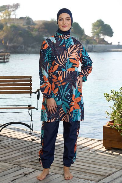 REMSA Navy Blue Parachute Full κλειστό Hijab Μαγιό 25966