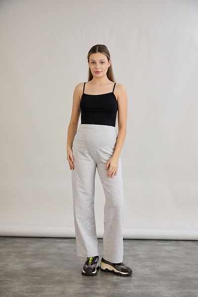 LİYACA Maternity Abdominal Banded Wide Leg Sports Trousers