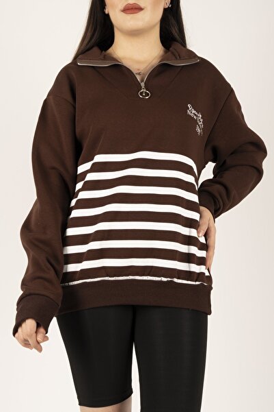 İKLİM LİFE Φούτερ με έξι ρίγες και μισό φερμουάρ