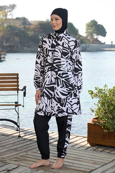 REMSA Parachute Full Covered Hijab Μαγιό 25965 Μαύρο