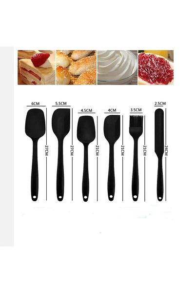AKDAG HOME 6 Pieces Heat Resistant Fireproof Nonstick Silicone Spatula Set | Set of 6 Silicone Spatulas Bpa Free