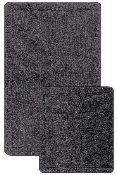 BARANO YUSSİ 2'li Bow Bath Mat Anthracite (Σετ 2)