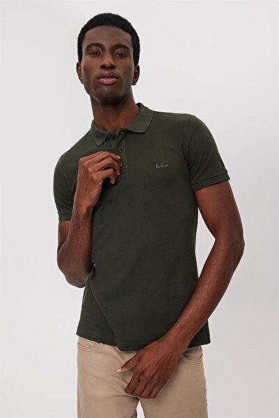 Lee Cooper Twins Erkek %100 Pamuk Polo Yaka T-shirt Olive