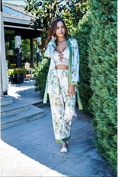 Nurteks Women's Satin Nightgown Dressing Gown Set