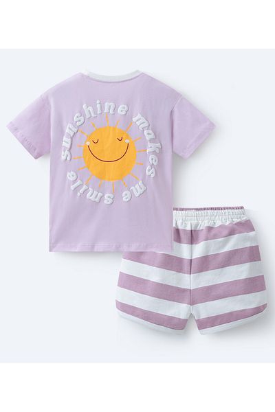SAPS SAPS T-Shirt & Bottom Set - Purple