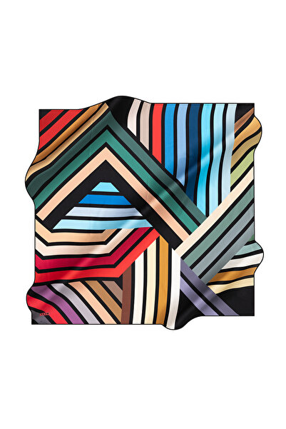 Aker Шарф з геометричним візерунком з шовкового крепу