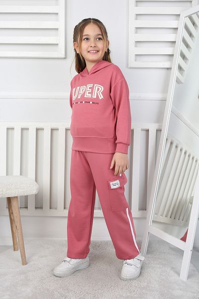 e-çocuk Super Printed Girl's Top and Bottom Set 200735