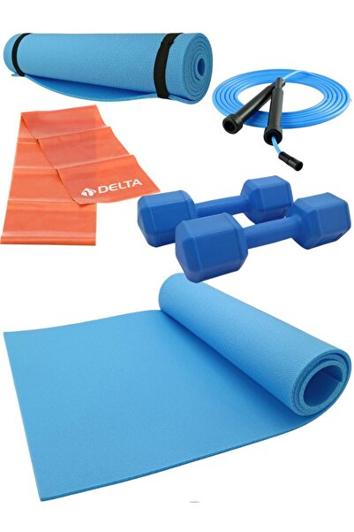 Tosima مجموعة البيلاتيس المفضلة - دمبل وحبل قفز ومطاط مقاوم