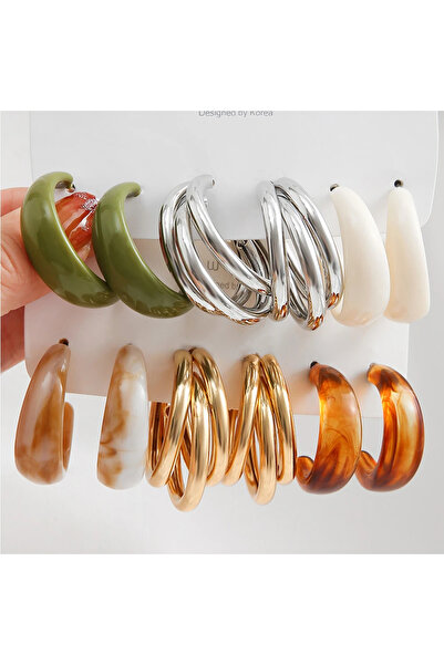 Choice fb004 Bohemian Colorful Acrylic Drop Earrings Set For Women Fashion Ge...