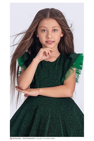RAPAPA Girl's Special Day Glitter Chantilly Girl's Evening Dress 167372 Green