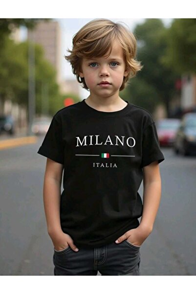 FAVORİST Παιδικό μπλουζάκι από βαμβακερό λαιμόκοψη με διάφορα εμπριμέ