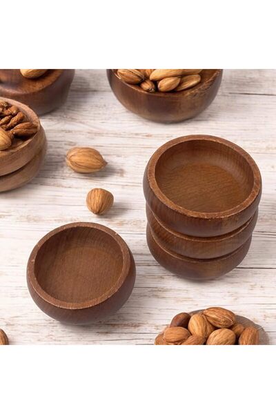 Generic Brand 4 أوعية خشبية للوجبات الخفيفة
