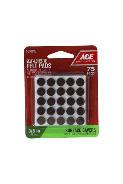 ACE 75-Piece Round Self-Adhesive Felt Pads 10mm
