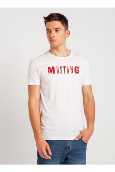 Mustang Λευκό T-Shirt με λογότυπο