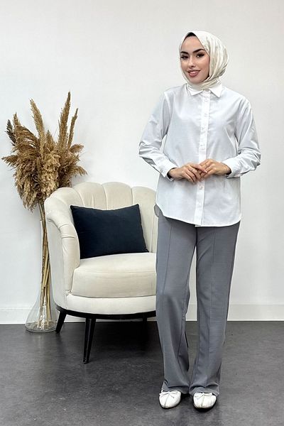 Tesettür Diyarı Women's Laced Lycra Crepe Fabric Pantalon