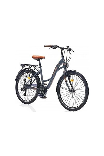 Corelli CORELLİ GLOWIE KADIN ŞEHİR BİSİKLETİ 410H V 24 JANT 21 VİTES MAT GRİ KAHVE