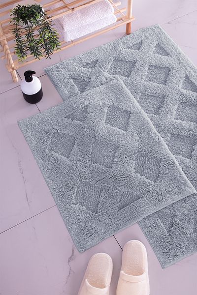 BARANO YUSSİ Lima 2-pack Bath Mat Grey (ΣΕΤ 2)