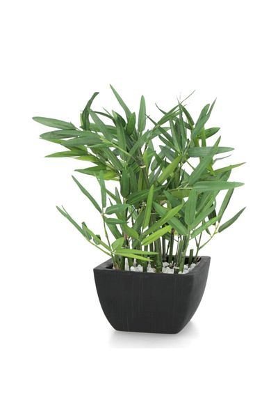 Atmosphera Lightweight Realistic Flat Base Bamboo Artificial Plant with Vase
