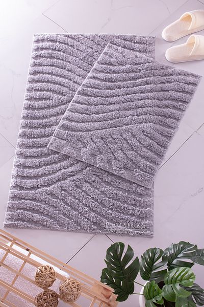 BARANO YUSSİ Roma 2 Pack Χαλάκι μπάνιου Γκρι (Σετ 2)
