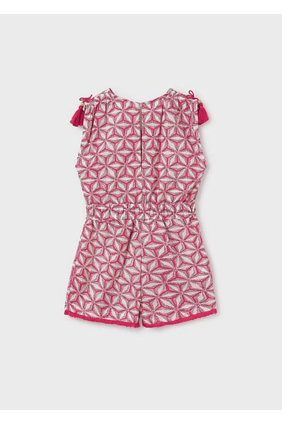 MAYORAL Girl's Printed Shorts Jumpsuit 10-14 Years Red