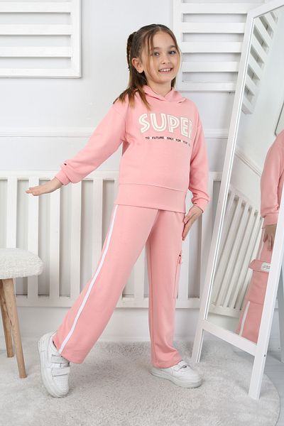 e-çocuk Super Printed Girl's Top and Bottom Set 200735