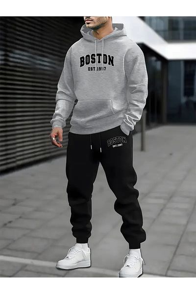 DAXİS Sportwear Company ΑΝΔΡΙΚΟ ΣΕΤ ΦΟΥΤΕΡΦΟΡΤΕΣ ΜΕ ΣΤΑΜΠΑ BOSTON - ΣΕΤ ΦΟΥΤΕΡΦΟΡΤΕΣ ΜΕ ΚΑΠΟΥΝΤΟ