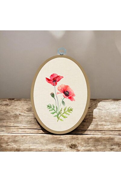 riyaz Gelincik 2 - Elips Pano Kasnak Boyut: 15,50cm x 19cm