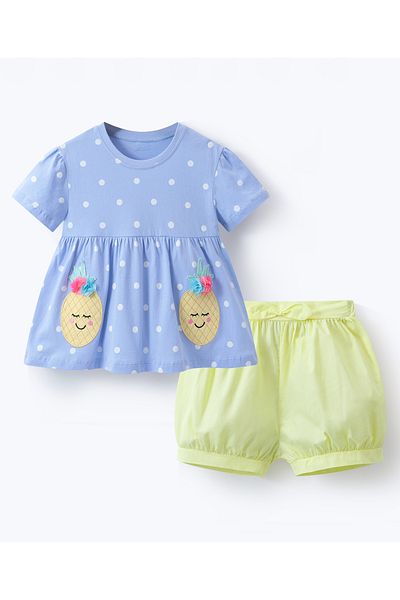SAPS T-Shirt & Bottom Printed Set - Blue