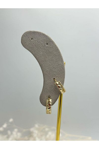 MyladyAccessoriess Row of Heart and Heel Detail Hoop Earrings