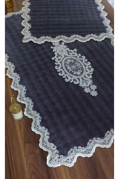 ZADA HOME διπλό χαλάκι προσαρμοσμένο Αντιολισθητική βάση Γαλλική δαντέλα Σετ Οκ Σετ 2 τεμαχίων Σετ καθίσματος τουαλέτας χαλάκι μπάνιου