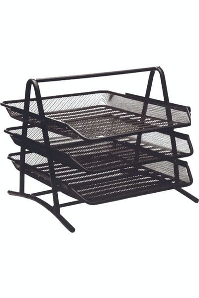 ReyonOn Perforated Document Rack Metal 3 Tiers 460g Black