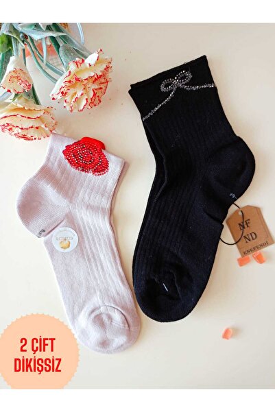 ENEFENDİ Дамска нощница - памучна с къс ръкав - червено-черна, модел 3640