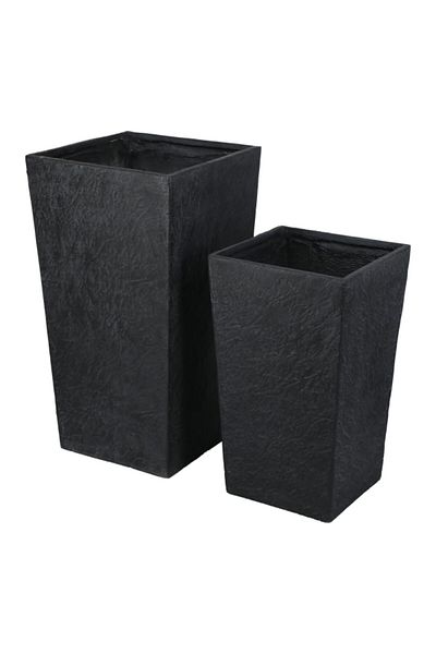Geno 2-Piece Durable Simple and Elegant Design Fiberstone Flower Pot
