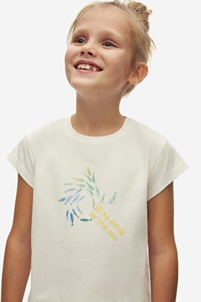 NK Детска бавна тениска за момичета 4-8 години, зелена