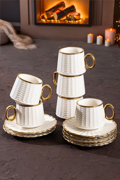 Porsima 101637   Piero 6 Personality 12 Piece Turkish Coffee Cup Set 100ml Cup Set