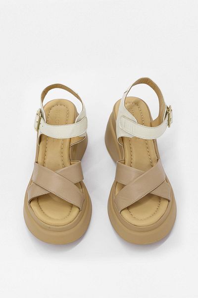 NILUFARR Nude Colored Genuine Leather - Heeled Women's Sandals
