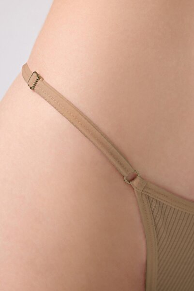 Cottonhill Pamuklu ve Likralı Ayarlanabilir Lastikli Kaşkorse Fitilli Kadın Tanga Külot 5'li Paket-2