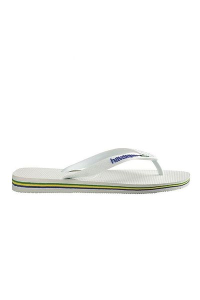Havaianas Men's Slippers - Brasil Logo, 4110850 -0001 Model, White